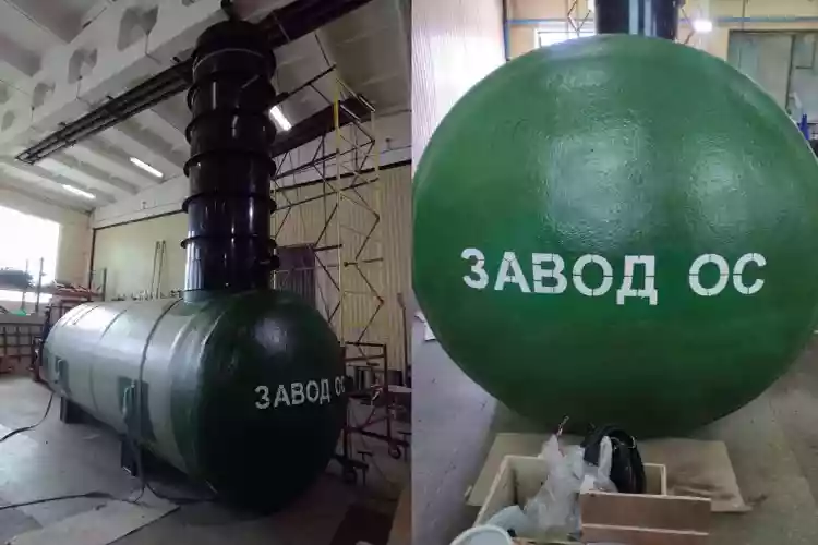 Стеклопластиковая ёмкость для канализации горизонтальная